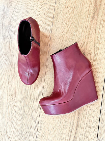 BOOT PELLE BORDEAUX