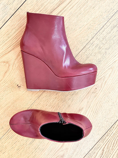 BOOT PELLE BORDEAUX