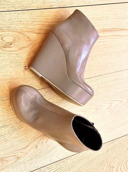 BOOT PELLE TAUPE